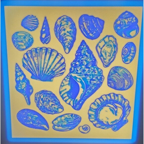 Nautical Seashell bedside Led light - Blue & Ivory Coastal Decor For Home - Picture 3 of 5
